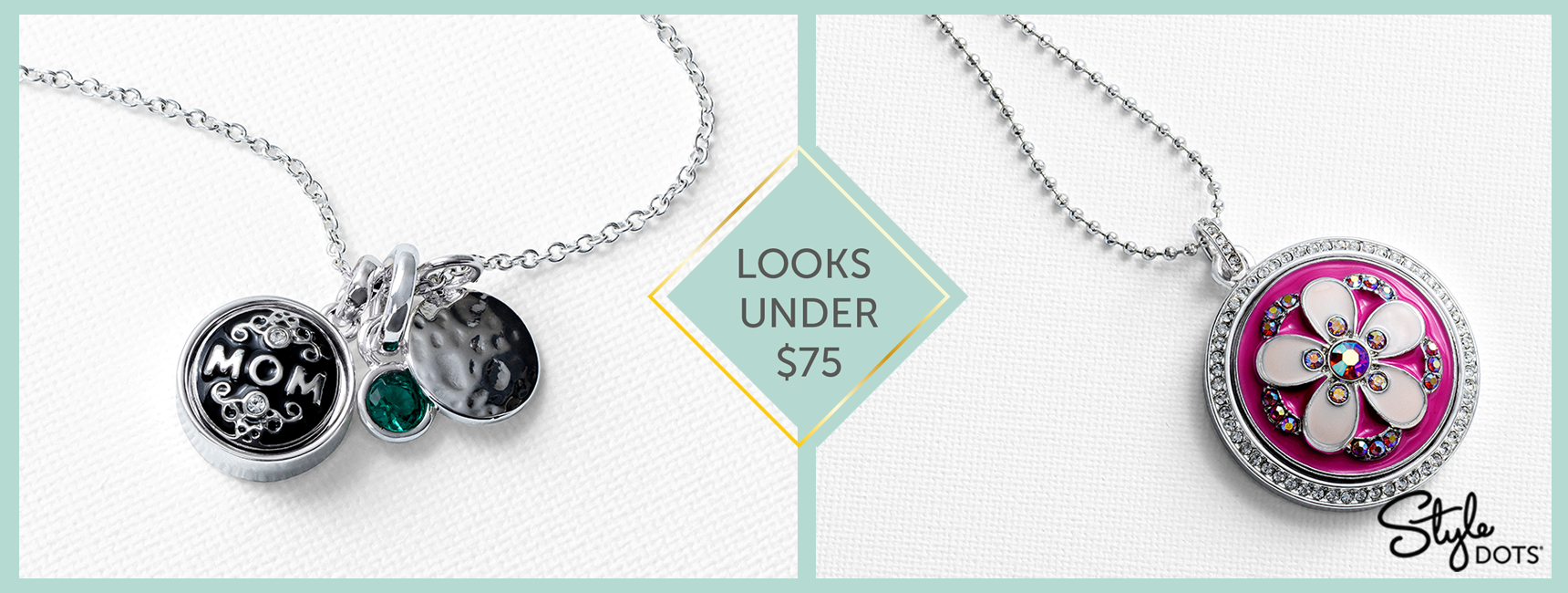 Necklaces, Dots and Charms create looks under seventy-five dollars