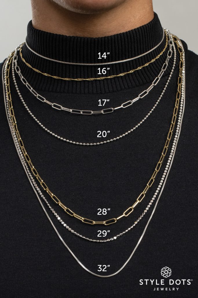 Necklace lengths layering jewelry